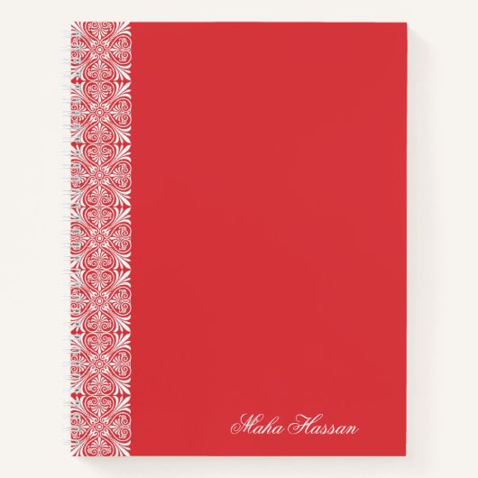Personalized Poppy Red Floral Notebook   Notitieboek (Voorkant)
