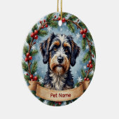 Personalized Portuguese Water Dog Christmas Keramisch Ornament (Rechts)