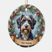 Personalized Portuguese Water Dog Christmas Keramisch Ornament (Links)