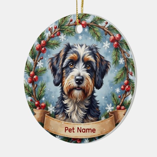 Personalized Portuguese Water Dog Christmas Keramisch Ornament (Links)