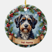Personalized Portuguese Water Dog Christmas Keramisch Ornament (Achterkant)