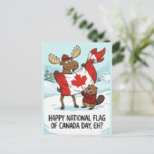 Personalized Postcard National Flag of Canada Day Feestdagenkaart (Staand voorkant)