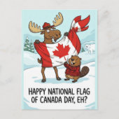 Personalized Postcard National Flag of Canada Day Feestdagenkaart (Voorkant)