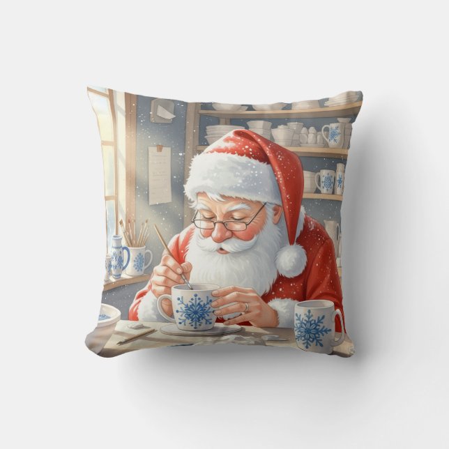  Personalized Pottery Painting Santa Claus  Kussen (Voorkant)