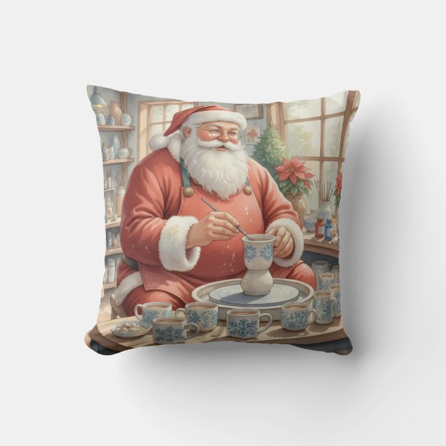  Personalized Pottery Painting Santa Claus  Kussen (Voorkant)