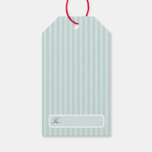 Personalized Preppy Coastal Tree Christmas Cadeaulabel (Achterkant)