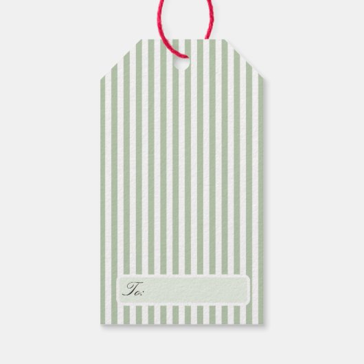 Personalized Preppy Coastal Tree Christmas Cadeaulabel (Achterkant)