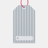 Personalized Preppy Coastal Tree Christmas Cadeaulabel (Achterkant)