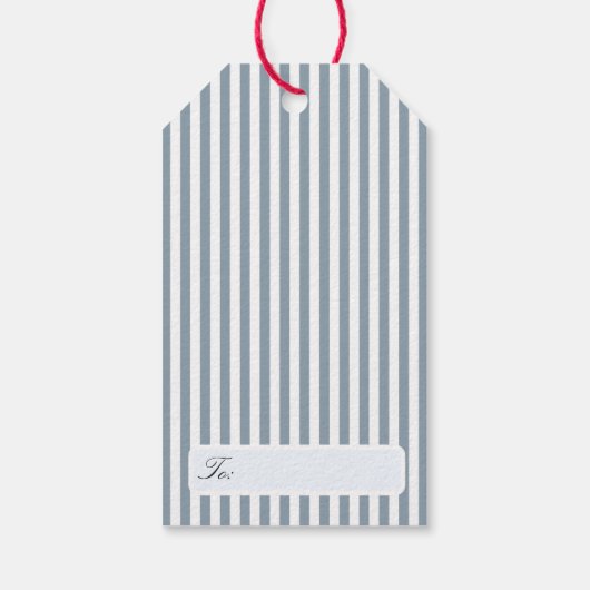 Personalized Preppy Coastal Tree Christmas Cadeaulabel (Achterkant)