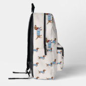 Personalized Preppy Cute Dachshund Dog Pattern Bedrukte Rugzak (Links)