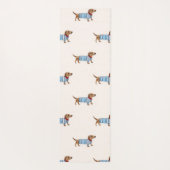 Personalized Preppy Cute Dachshund Dog Pattern Yogamat (Achterkant)