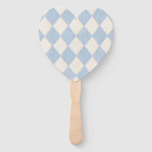 Personalized Preppy Soft Blue Fuzzy Argyle Name Handwaaier (Achterkant)