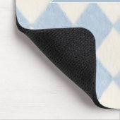 Personalized Preppy Soft Blue Fuzzy Argyle Name Muismat (Hoek)