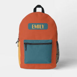 Personalized Preschool Backpack – Retro Color Bloc Bedrukte Rugzak