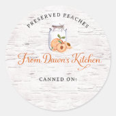 Personalized Preserved Peaches Canning Stickers (Voorkant)
