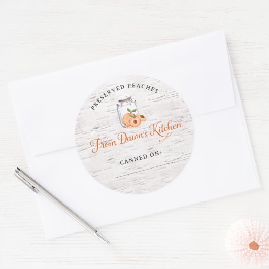 Personalized Preserved Peaches Canning Stickers (Envelop)