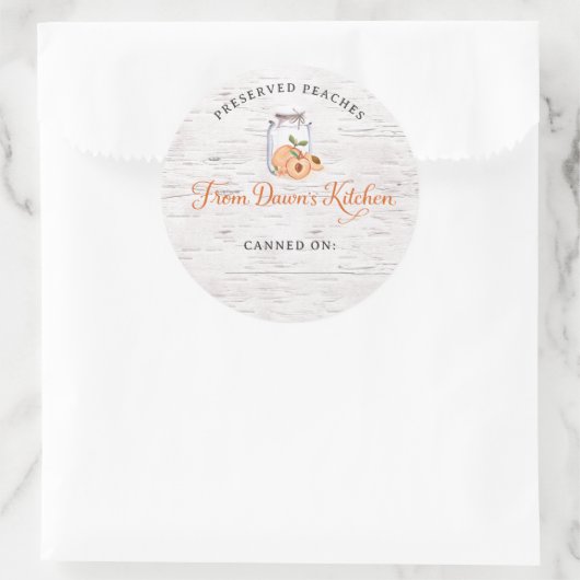 Personalized Preserved Peaches Canning Stickers (Tas)