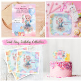 Personalized Pretty Blue Fairy Birthday Napkins  Servet