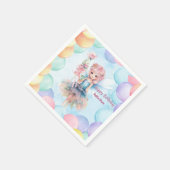 Personalized Pretty Blue Fairy Birthday Napkins  Servet (Hoek)