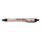 Personalized pretty classic floral Paisley pattern Zwarte Inkt Pen (Bodem)