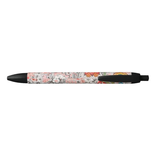 Personalized pretty classic floral Paisley pattern Zwarte Inkt Pen (Achterkant)
