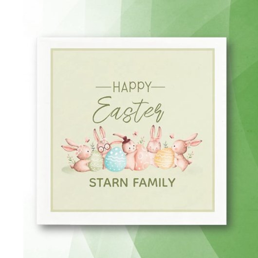 Personalized, pretty Easter festive napkins Servet
