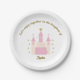 "Personalized Princess and Castle Plates | Magical Papieren Bordje