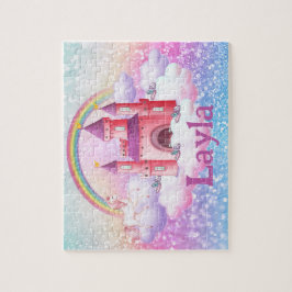 Personalized Princess Castle Child Name Puzzle  Legpuzzel