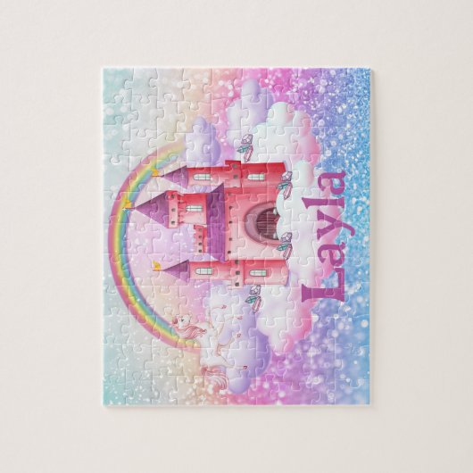 Personalized Princess Castle Child Name Puzzle  Legpuzzel (Verticaal)