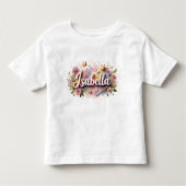Personalized Princess Floral Kids T-Shirt (Voorkant)