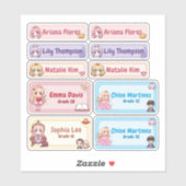 Personalized Princess Name Labels – Pastel Kawaii (Vel)