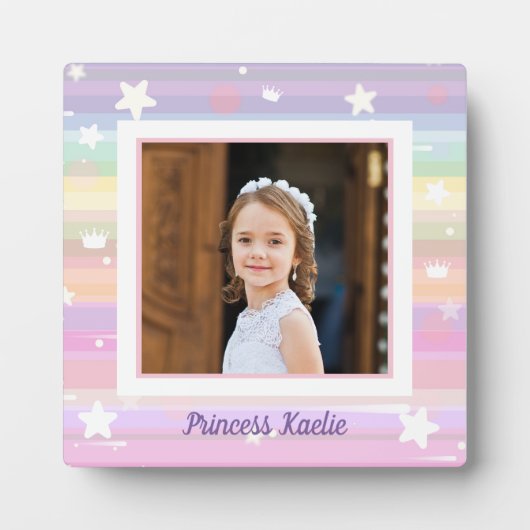 Personalized Princess Photo tabletop Plaque Fotoplaat (Voorkant)
