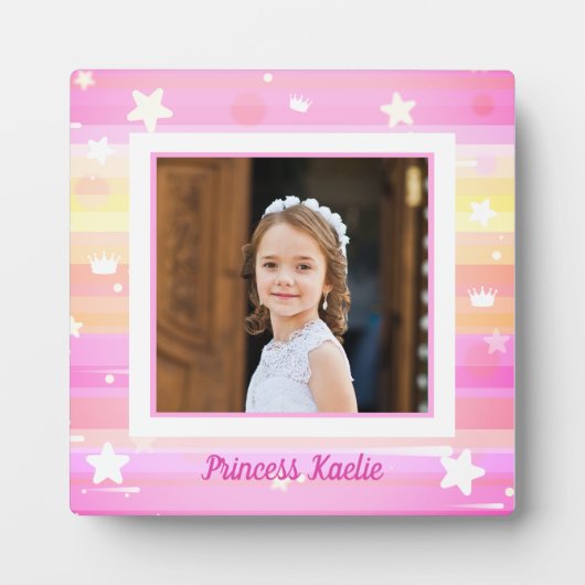 Personalized Princess Photo tabletop Plaque Fotoplaat (Voorkant)