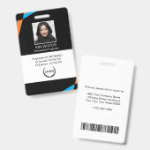 Personalized Professional Employee ID Photo Badge (Voor- en achterkant)