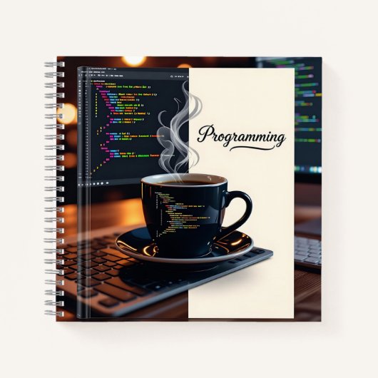 Personalized Programming Coffee Code Notebook  Notitieboek (Voorkant)