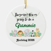 Personalized Promoted To Grandparent Jungle Animal Keramisch Ornament (Voorkant)
