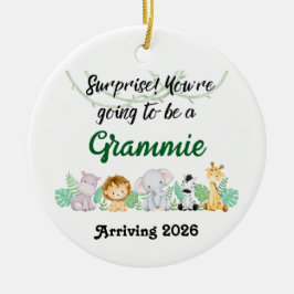 Personalized Promoted To Grandparent Jungle Animal Keramisch Ornament