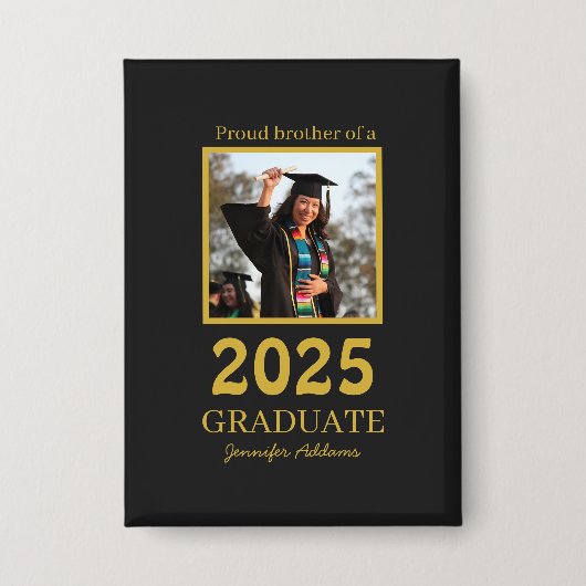 Personalized Proud Brother graduate Button (Voorkant)