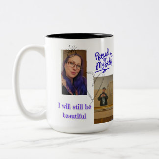 Personalized "Proud of Myself" mug - personal phot Tweekleurige Koffiemok