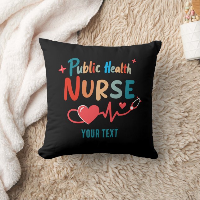 Personalized Public health nurse RN gifts Kussen (Deken)