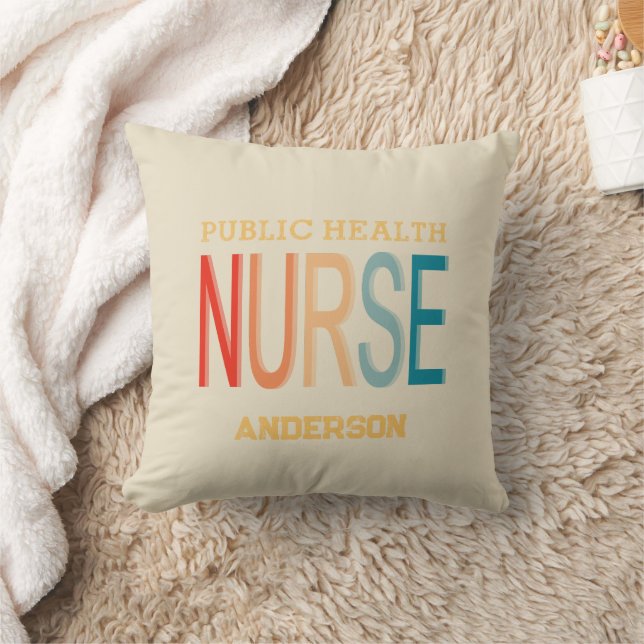 Personalized Public health nurse RN gifts Kussen (Deken)