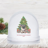 Personalized Pug Dog Christmas Sneeuwbol