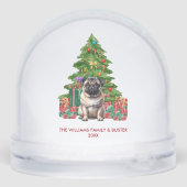 Personalized Pug Dog Christmas Sneeuwbol (Achterkant)