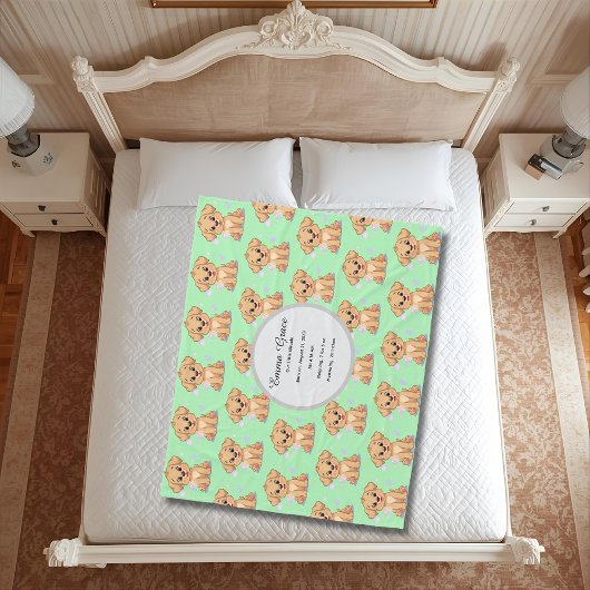 Personalized Puppy Baby Blanket  Fleece Deken