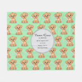 Personalized Puppy Baby Blanket  Fleece Deken (Voorkant (Horizontaal))