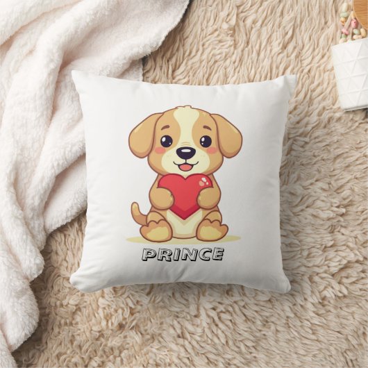 Personalized Puppy Valentine Throw Pillow Kussen (Deken)