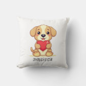 Personalized Puppy Valentine Throw Pillow Kussen (Voorkant)