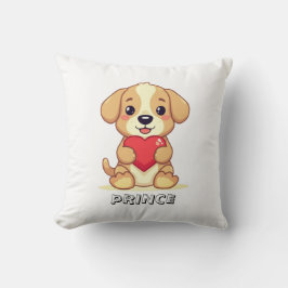 Personalized Puppy Valentine Throw Pillow Kussen