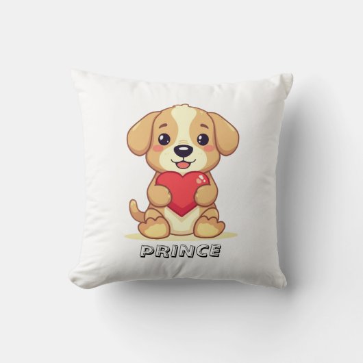 Personalized Puppy Valentine Throw Pillow Kussen (Voorkant)