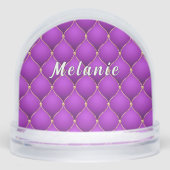 Personalized Purple and Gold Custom Name Sneeuwbol (Voorkant)